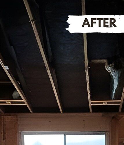 Same ceiling rebuilt and sealed during fire damage restoration by DriForce