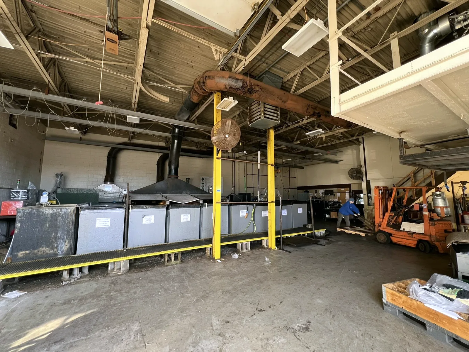 DriForce crews working the processing wing of an industrial fire loss