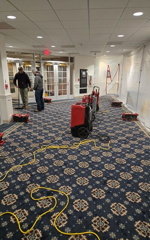 Commercial restoration work in progress inside a Metro Detroit property