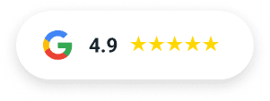 4.9 five stars on google